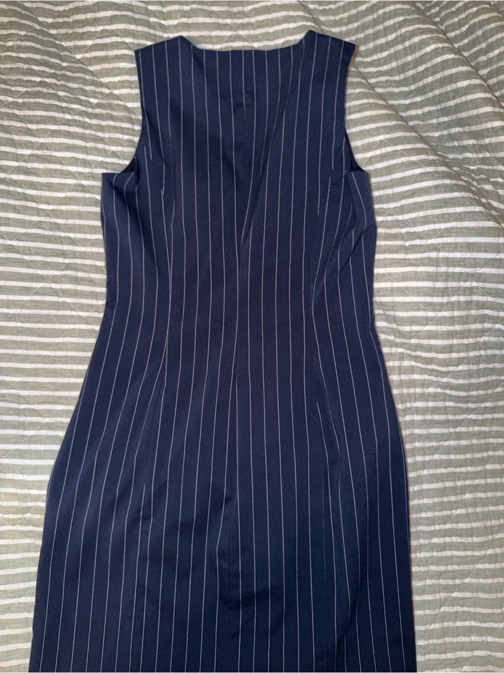A New Day Navy Pinstripe Sleeveless Mini Dress XS - Picture 5 of 6